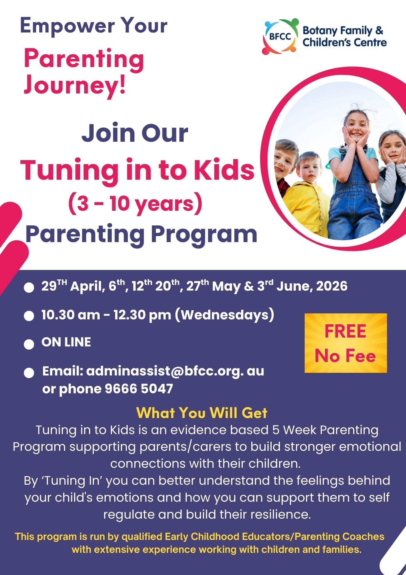 FREE - Enrol Now: Tuning In To Kids Workshops (3-10 years) - Botany ...